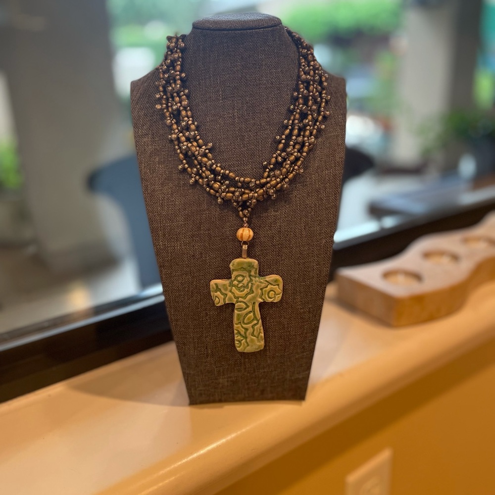 Necklace with Ceramic Cross
